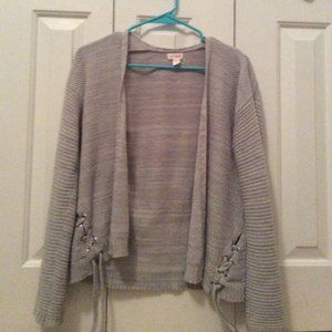 🌵 Cat and Jack Gray Tied Cardigan Size Girls 14